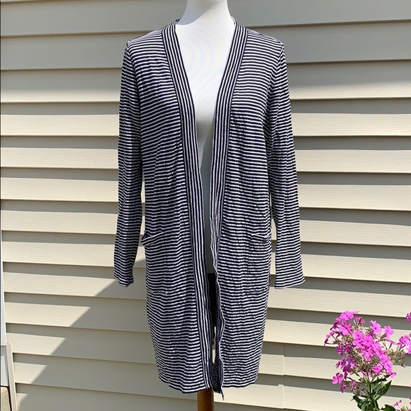 🌻(SOLD!) J Jill Long Striped Cardigan🌻 - Picture 1 of 3